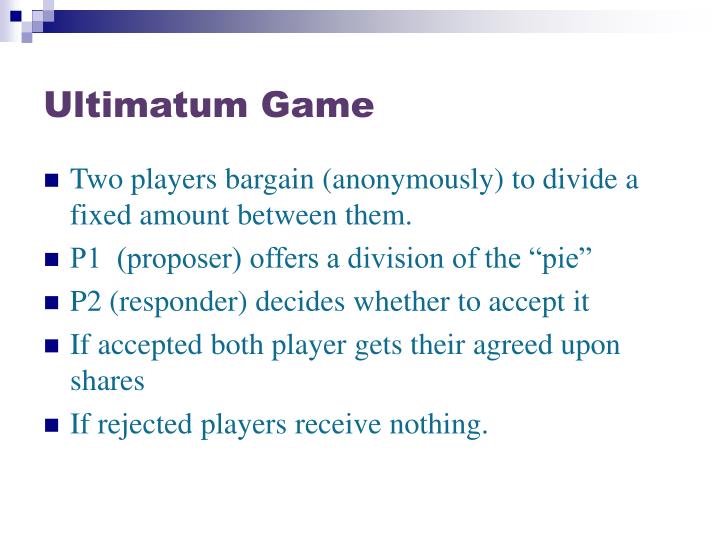 ultimatum game