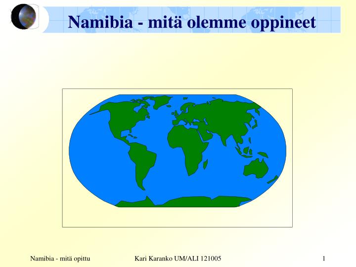 namibia mit olemme oppineet