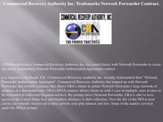Commercial Recovery Authority Inc. Trademarks Network Forwar