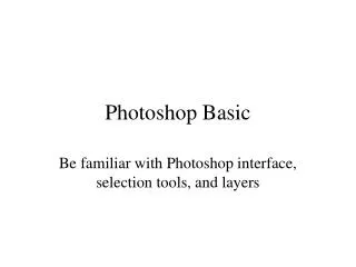 Photoshop Basic