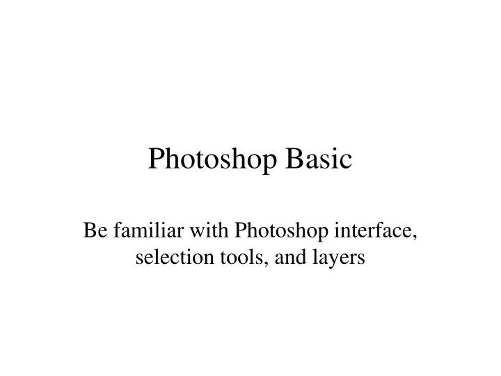 photoshop basic