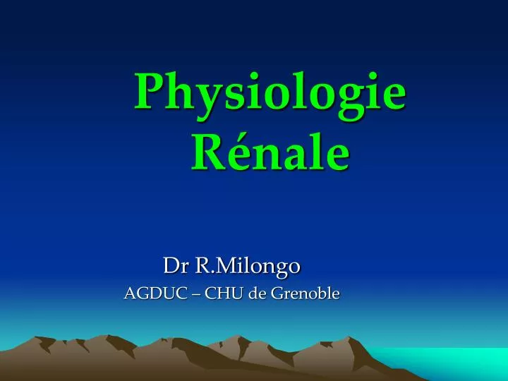 physiologie r nale