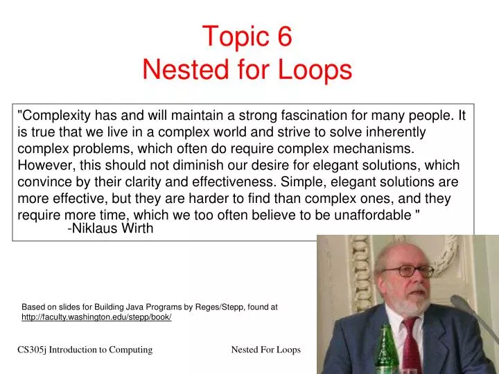 topic 6 nested for loops