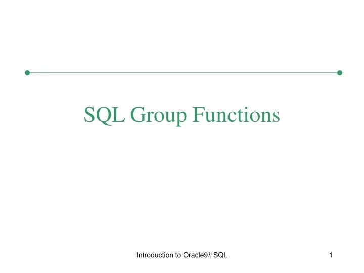 sql group functions