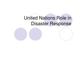 United Nations Role in Disaster Response