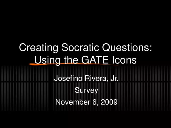 creating socratic questions using the gate icons