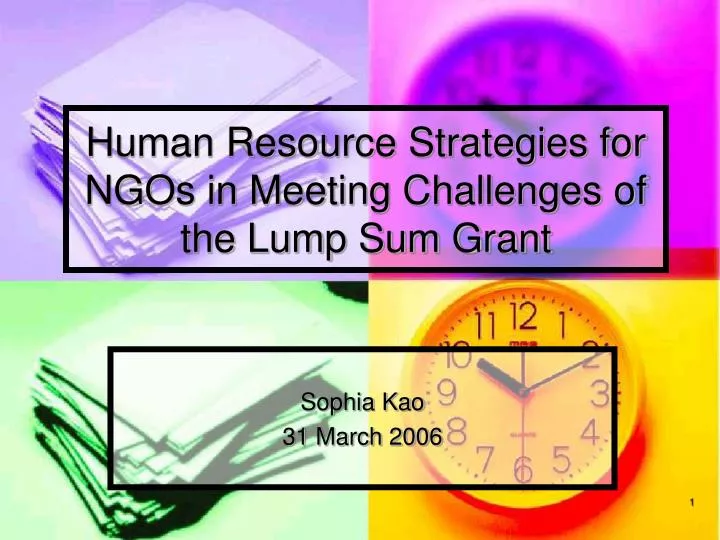 human resource strategies for ngos in meeting challenges of the lump sum grant