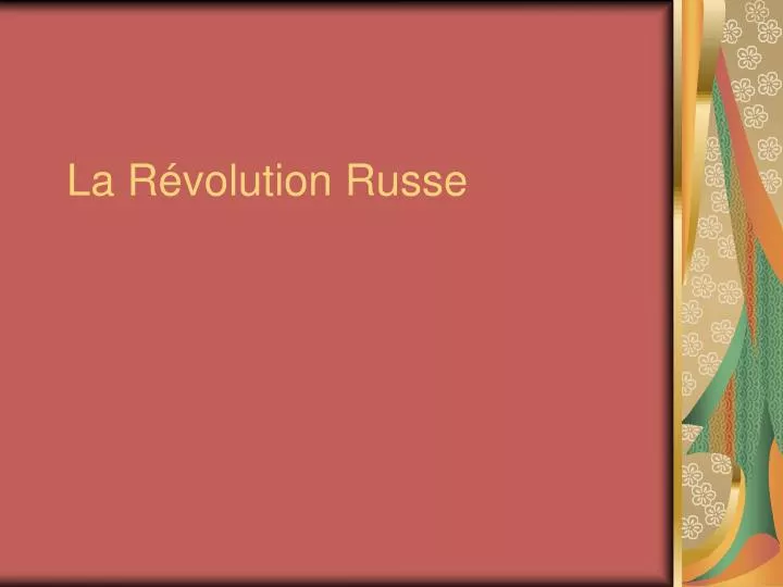 la r volution russe