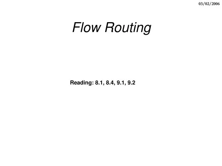 flow routing