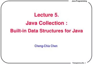 Lecture 5. Java Collection : Built-in Data Structures for Java