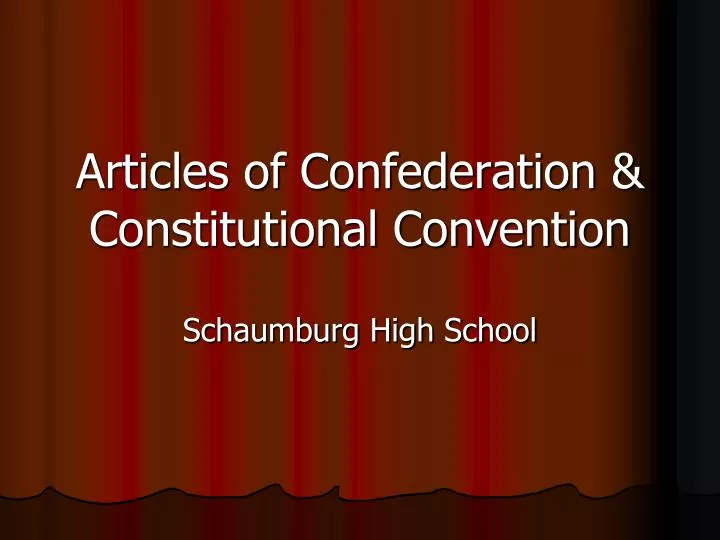 articles of confederation constitutional convention