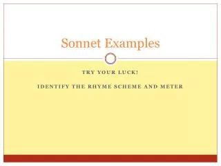 Sonnet Examples