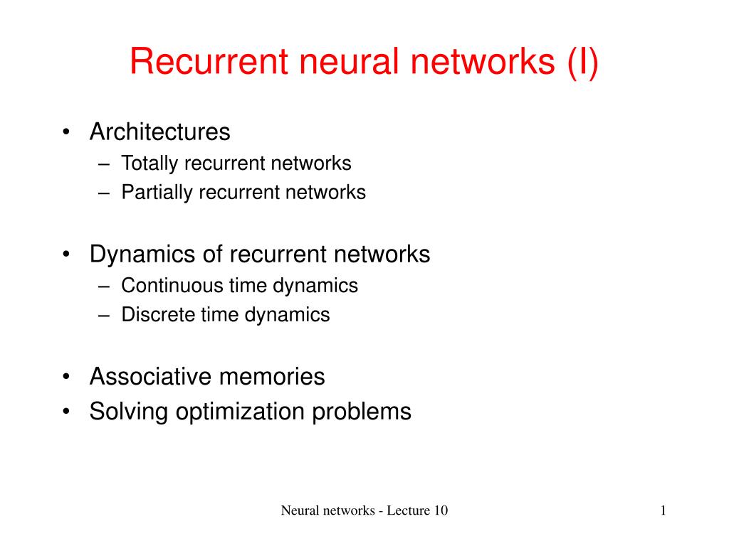 PPT - Recurrent neural networks (I) PowerPoint Presentation, free ...