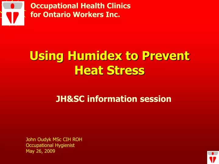 using humidex to prevent heat stress