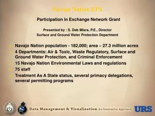 Navajo Nation EPA Participation in Exchange Network Grant