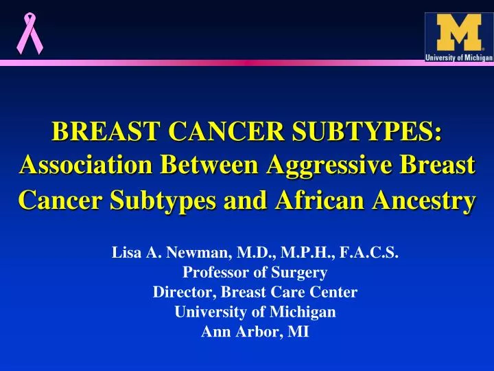 breast cancer subtypes association between aggressive breast cancer subtypes and african ancestry