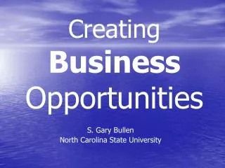 Creating Business Opportunities
