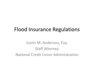 Flood Insurance Regulations