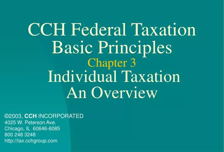 cch federal taxation basic principles chapter 3 individual taxation an overview