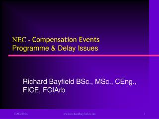 NEC - Compensation Events Programme &amp; Delay Issues