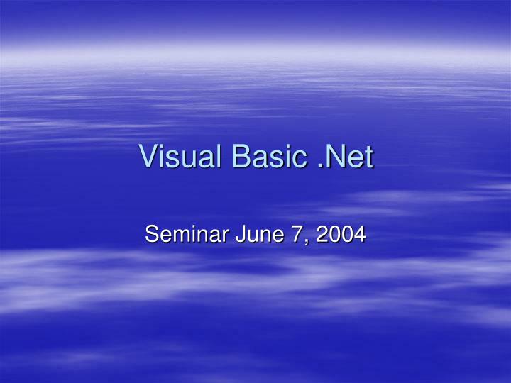 visual basic net