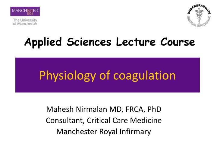physiology of coagulation