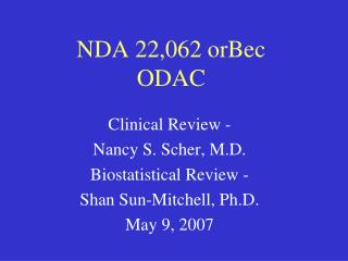 NDA 22,062 orBec ODAC