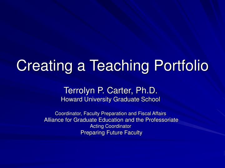 creating a teaching portfolio