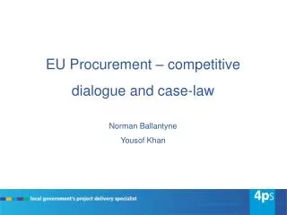 EU Procurement – competitive dialogue and case-law