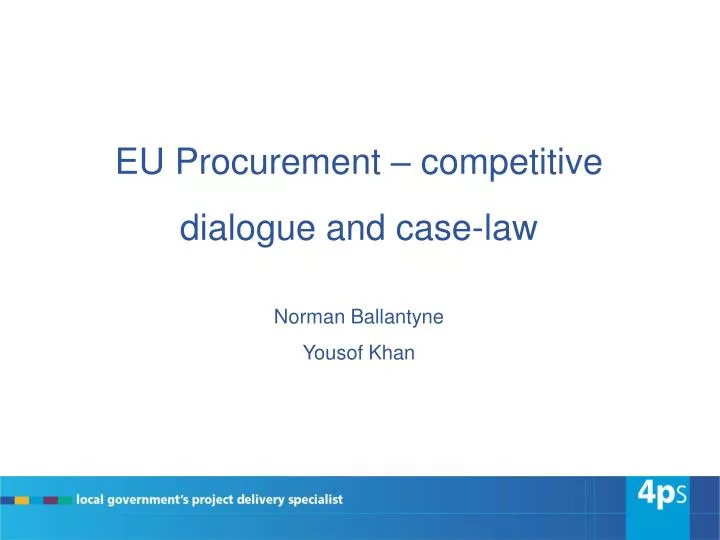 eu procurement competitive dialogue and case law