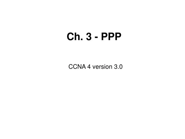 ch 3 ppp