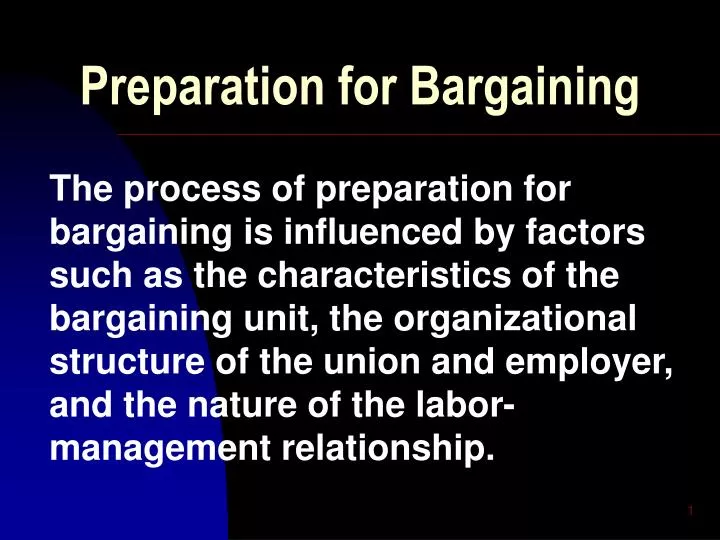 preparation for bargaining