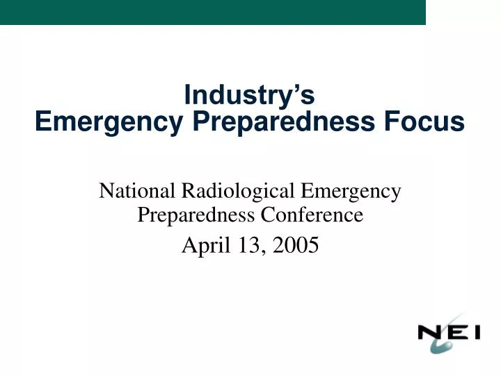 industry s emergency preparedness focus