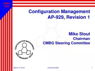 Configuration Management AP-929, Revision 1 Mike Stout Chairman CMBG Steering Committee