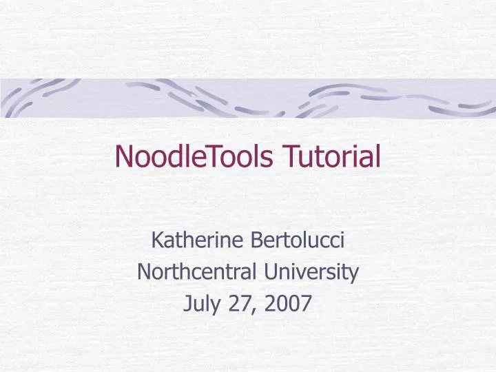 noodletools tutorial