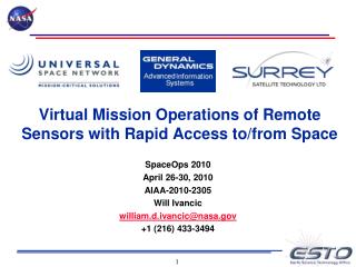 Virtual Mission Operations of Remote Sensors with Rapid Access to/from Space