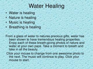 Water Healing