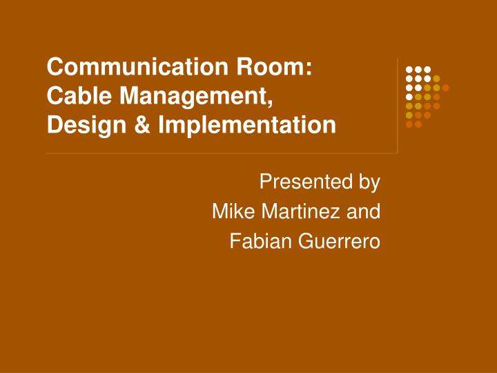 communication room cable management design implementation