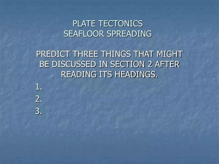 plate tectonics seafloor spreading