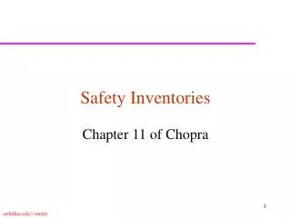 Safety Inventories