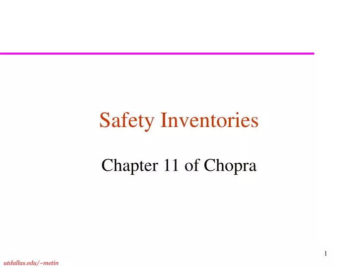 safety inventories