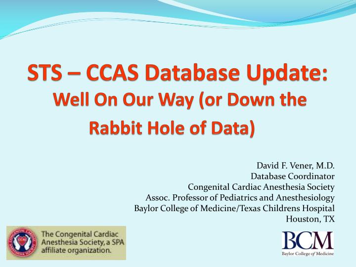 sts ccas database update well on our way or down the rabbit hole of data