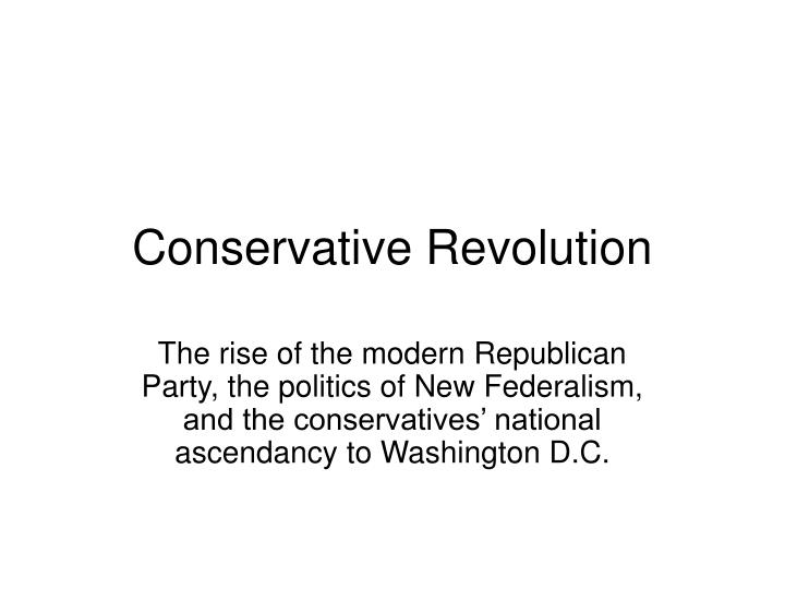 conservative revolution