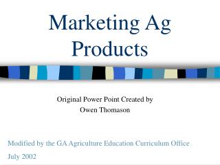 Marketing Ag Products