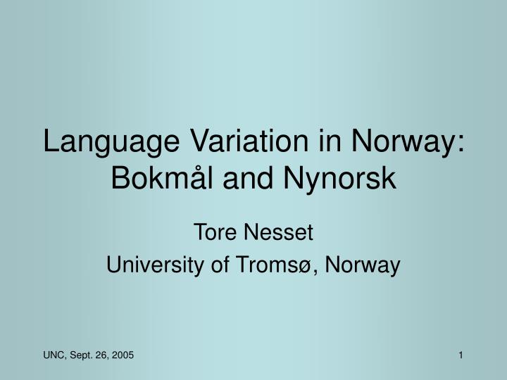 language variation in norway bokm l and nynorsk