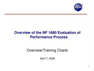 Overview of the NF 1680 Evaluation of Performance Process Overview/Training Charts April 7, 2008