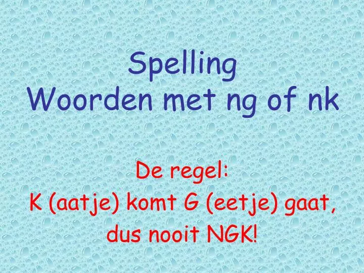 spelling woorden met ng of nk