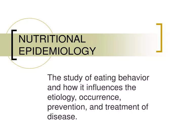 nutritional epidemiology