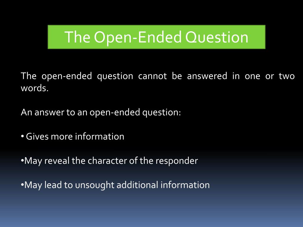 Question Description PPT - The Open-Ended Question PowerPoint Presentation, free download ...