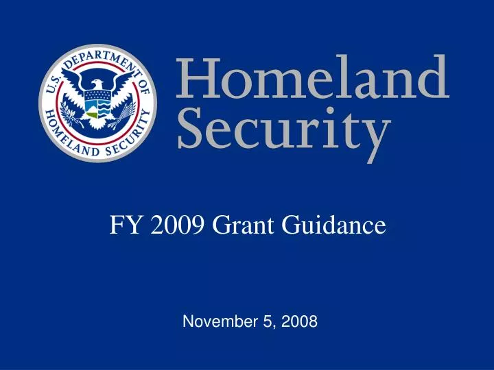 fy 2009 grant guidance